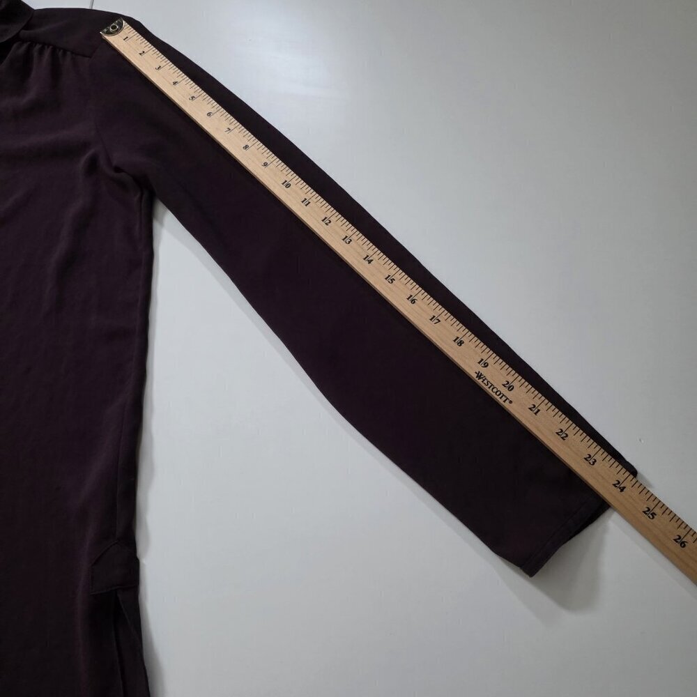 Wilfred Top Womens M Purple Blouse LS High Low Hem Corporate Girlie Buttons Boho - Picture 6 of 16